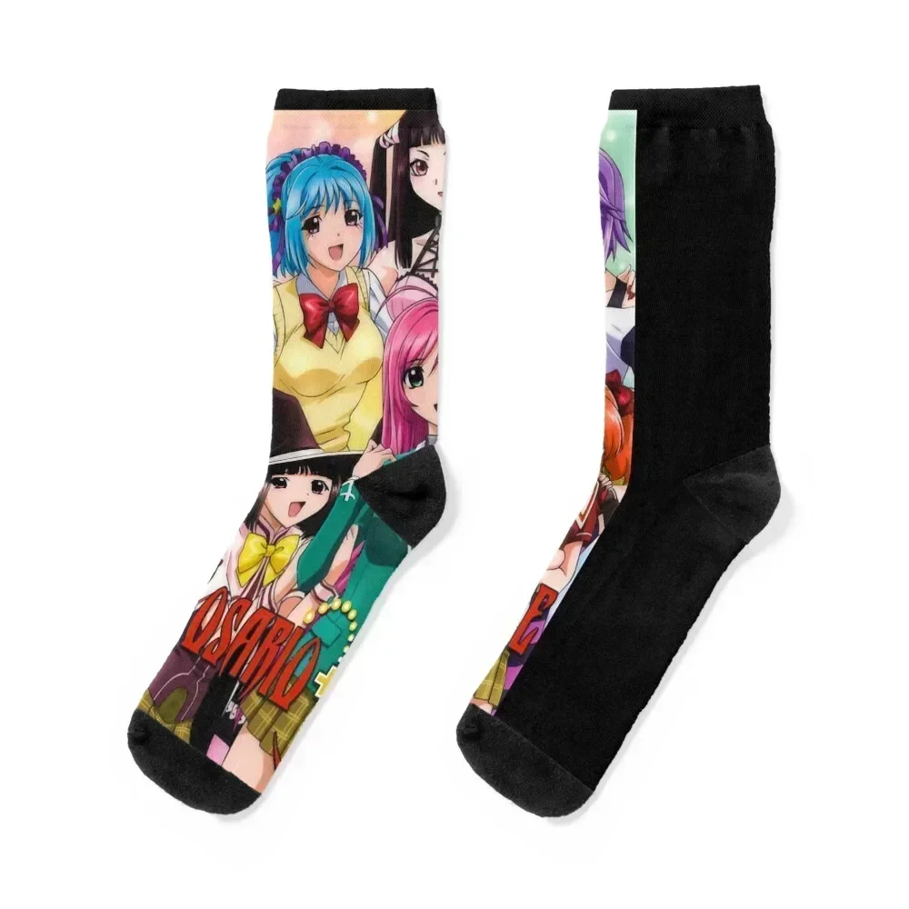 

Rosario + Vampire - poster Socks basketball with print funny sock hiking Socks For Women Men's