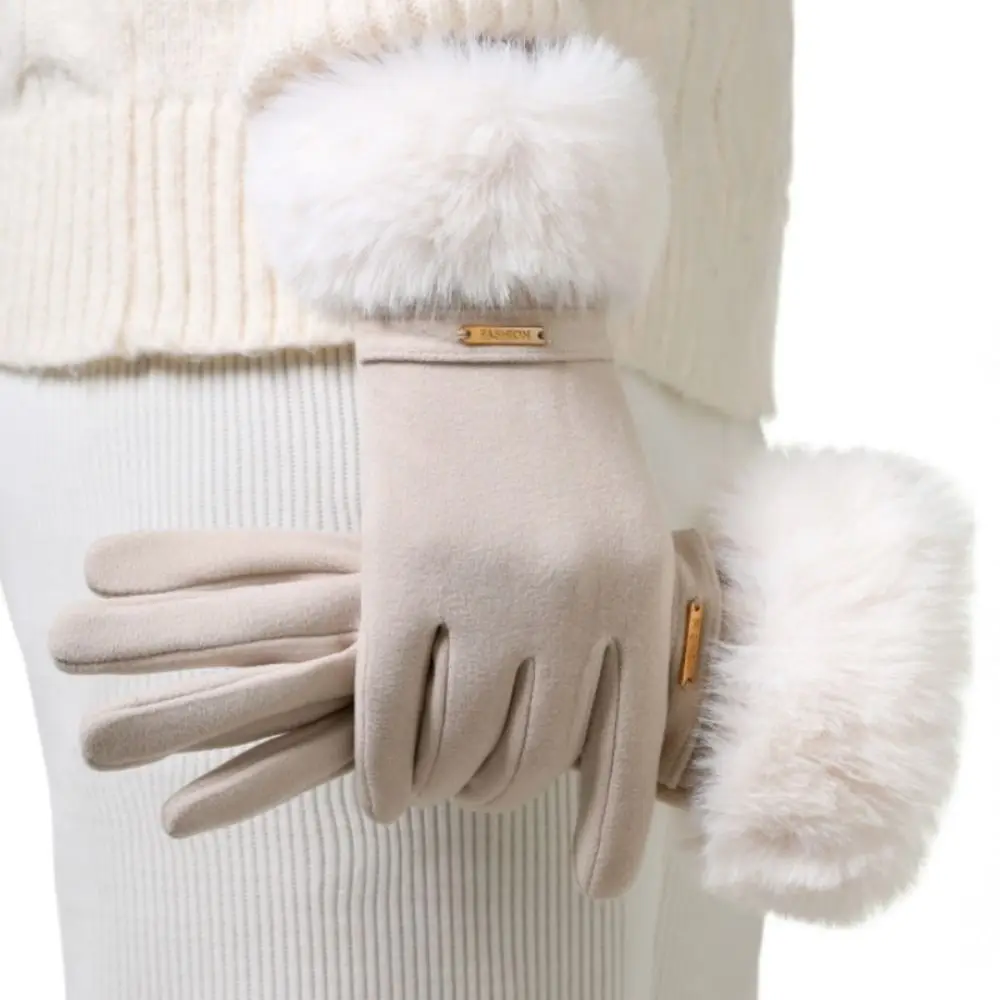 

Cute Soft Fleece Lined Winter Warm Gloves Windproof Waterproof Cold-proof Gloves Keep Warm Touch Screen Gloves