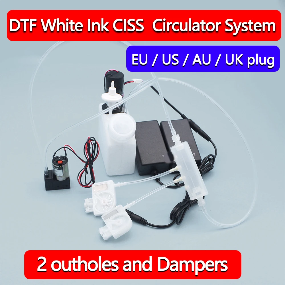 2 Dmpers Tank Circulation System Recycle System For Direct To Film Printer DTF Printing With Ink Pump Damper Splitter CISS Tank