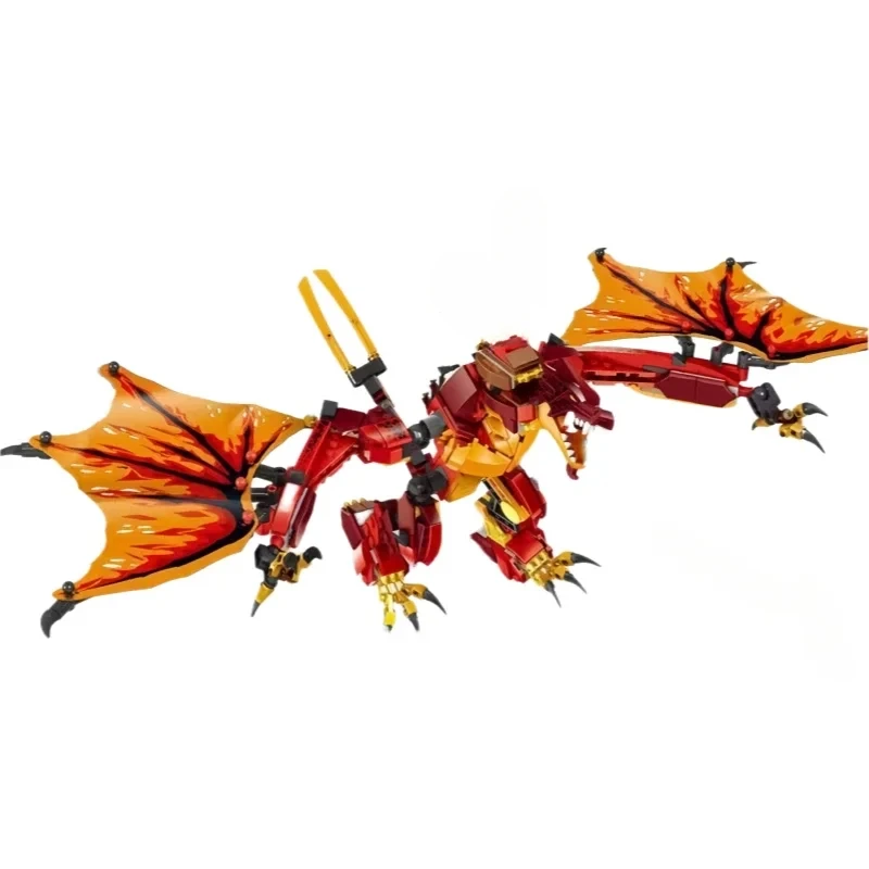 NewIn Stock Assembly of Powerful and Fiery Dragon Attack Mecha Children's Assembly Puzzle Toys Building Blocks Boys Holiday Gift