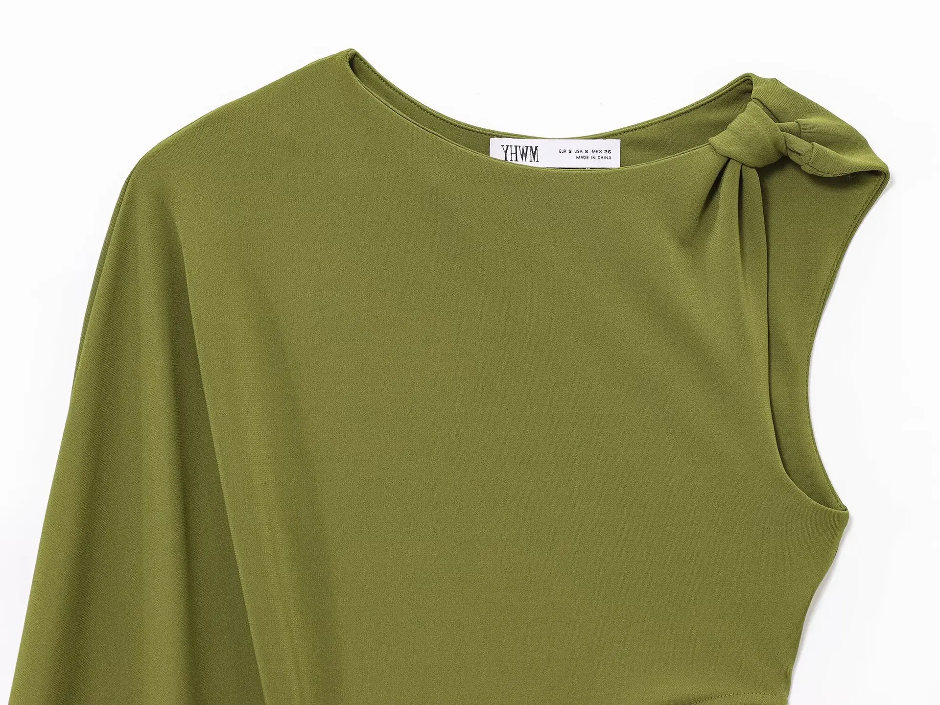 فستان نسائي قصير مطوي بكتف واحد غير متماثل مزين مجوف لربيع وصيف ملابس نسائية جديدة