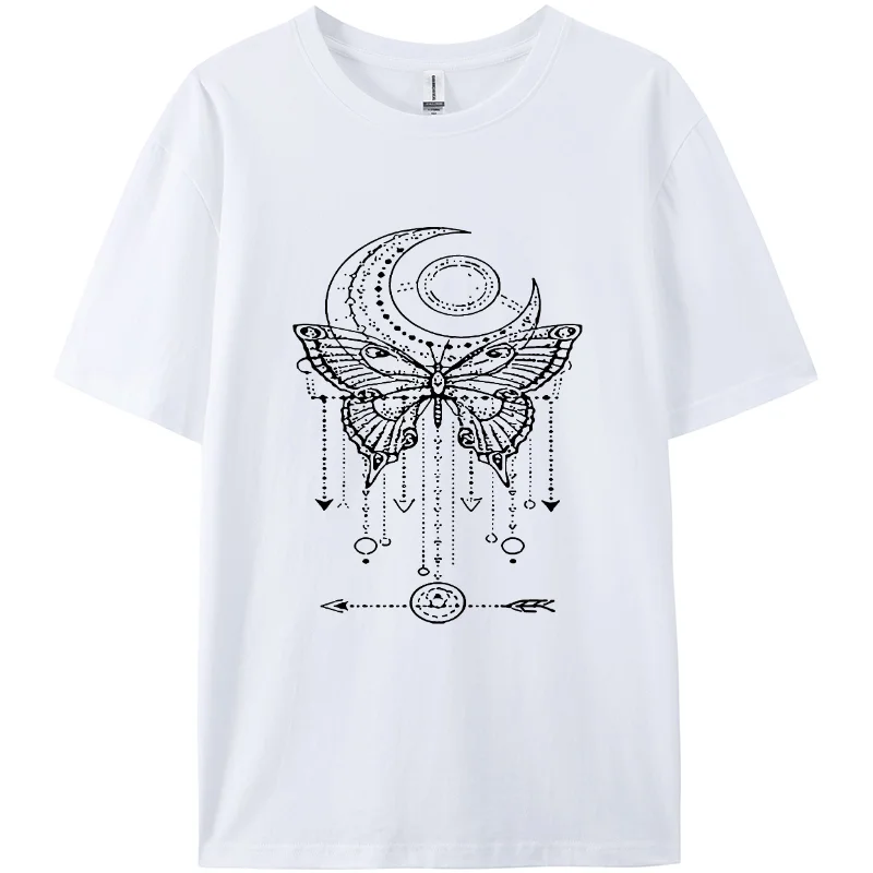 Simple Line Printed Tee Shirt Chic Art Designed Short Sleeve 2024 Summer Fashion Camisetas Casual Women' T-Shirt Streetwear