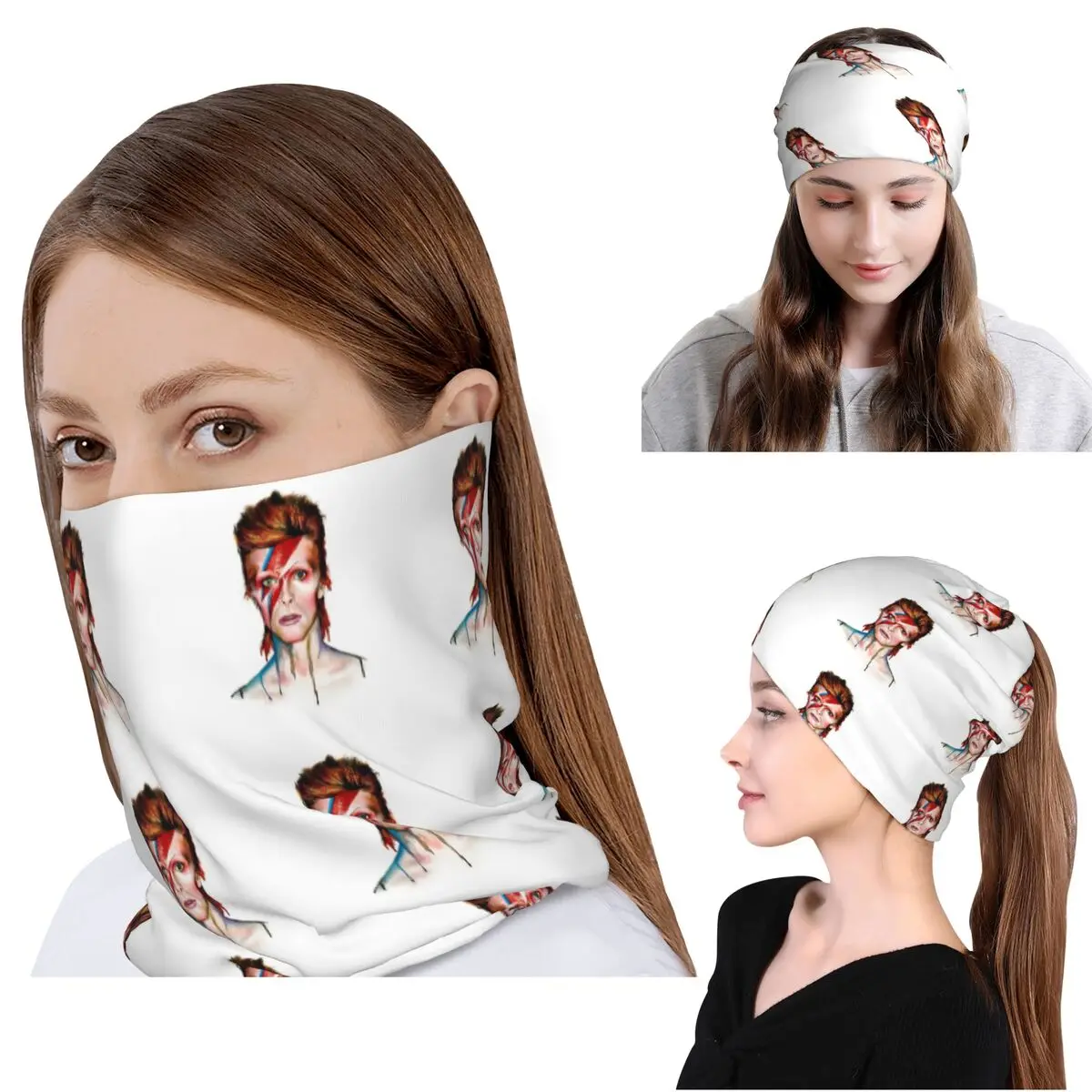 

Djfih7344 David Bowie Bandana Neck Gaiter Wrap Scarf Warm Cycling Scarf Beanies Hat Unisex Adult Breathable