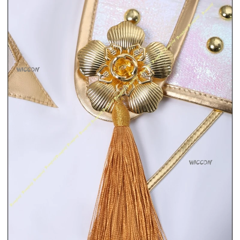 KPop Demon Hunters Anime Rumi Zoey Mira Costume Cosplay Parrucca Bianco Oro Set Capelli Lunghi Ragazze Donne Natale Carnevale di Halloween