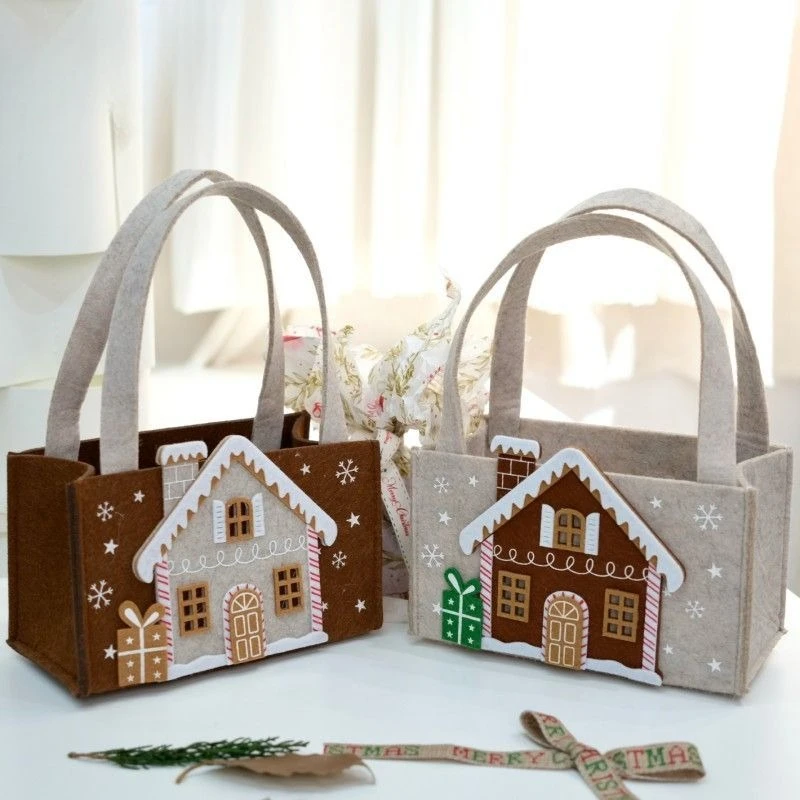 Sacchetti regalo di Natale Organizzatore di stoccaggio in feltro di Babbo Natale per decorazioni per l'albero di Natale Porta regali di caramelle per bambini Commerci all'ingrosso Nuovo