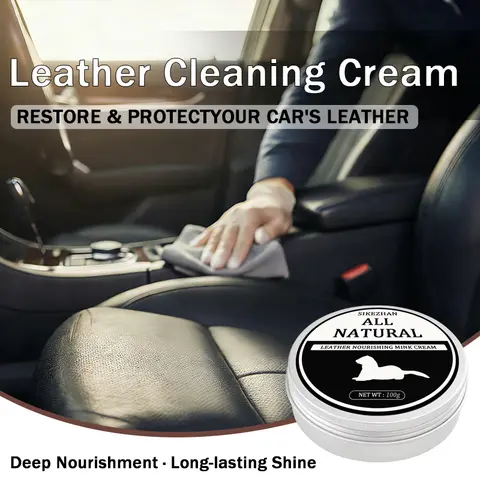 All Natural Mink Oil Leather Conditioner 100g Waterproof Nourishing Paste for Car Interior Seats Shoes Boots Bags Jackets