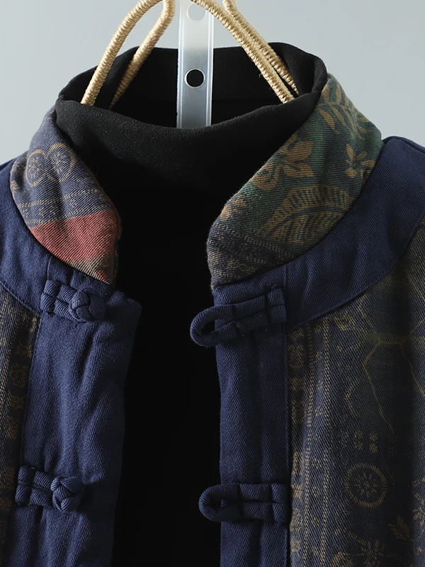 الرجعية كبيرة الحجم المرأة القطن Jaet ort فضفاض خمر Sle مطبوعة تصميم الشتاء ملابس خارجية التخسيس معطف ort #2