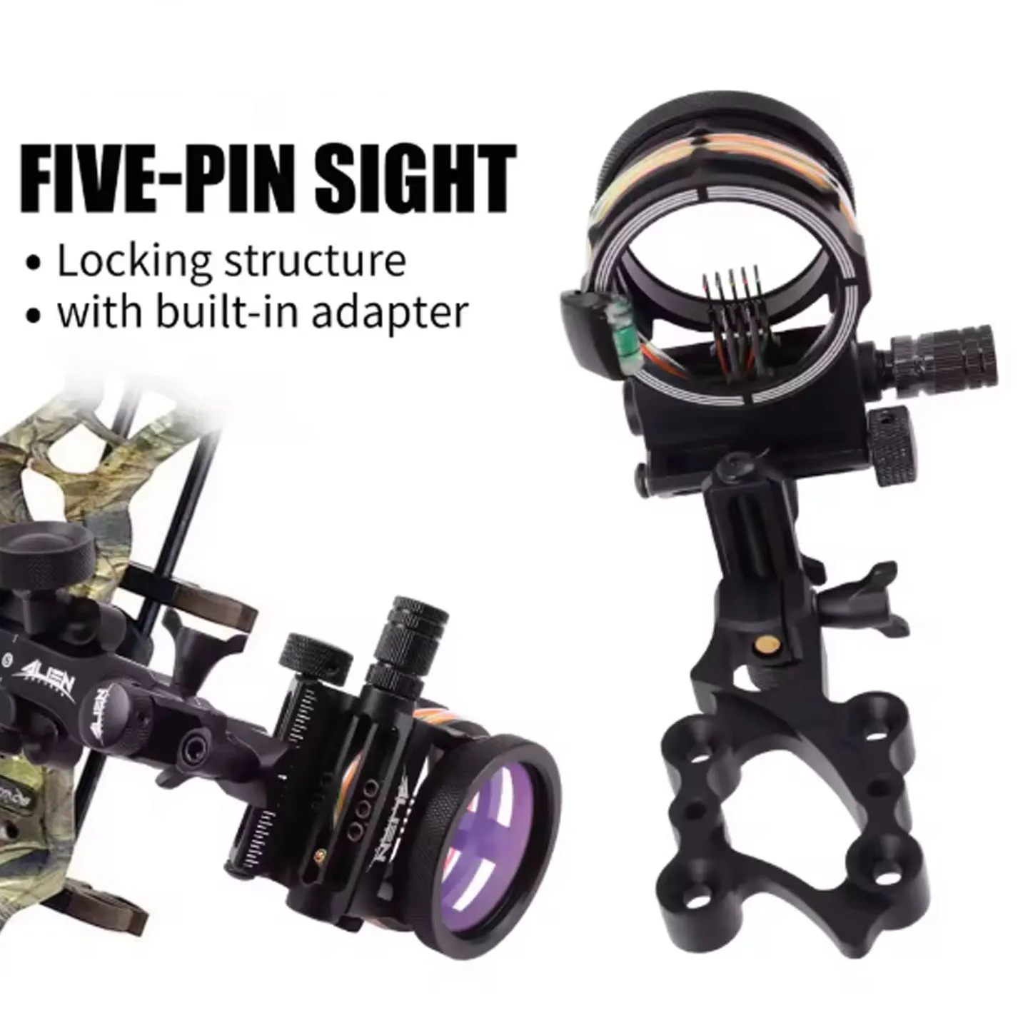 Long/Short Aluminum alloy 4/6/8x lens 5 needles sight aiming fast Direction Adjustable Archery Compound Bow Shoot hunt accessory