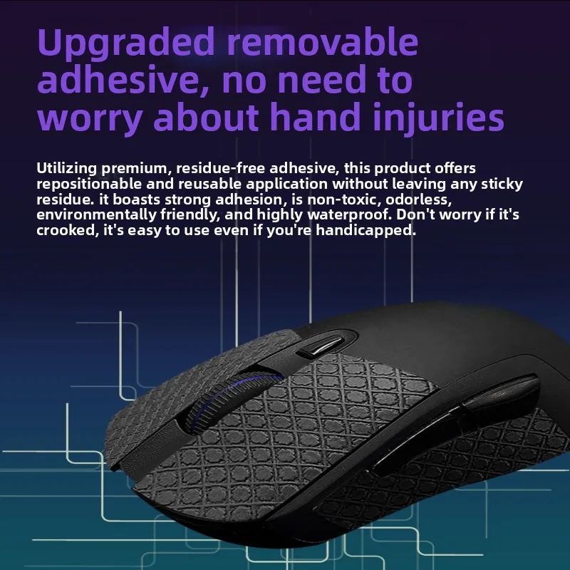 

For Logitech G403/G603/G703 Mouse Grip Sticker – Sweat‑Proof, Non‑Slip Tape + Complimentary Cleaning Cotton Sheet