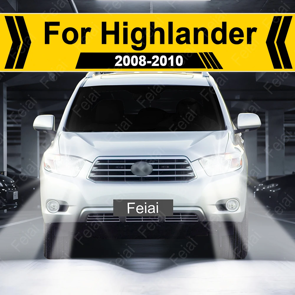 

LED Headlight Light Bulb For Toyota Highlander 2008 2009 2010 Accessories Highlander Headlights Auto Headlamp White 6000K 12V