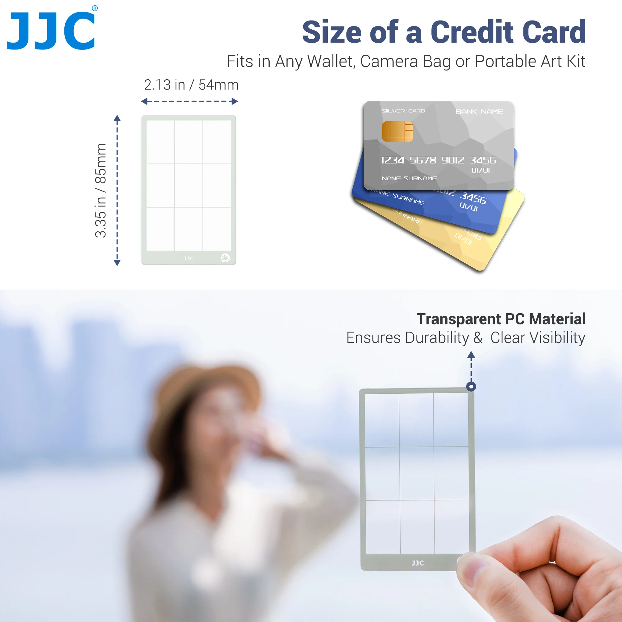 JJC 11 Pcs Composition Viewfinder View Catcher Tool Golden Ratio Fibonacci Rule of Thirds Leading Lines Card Composition View