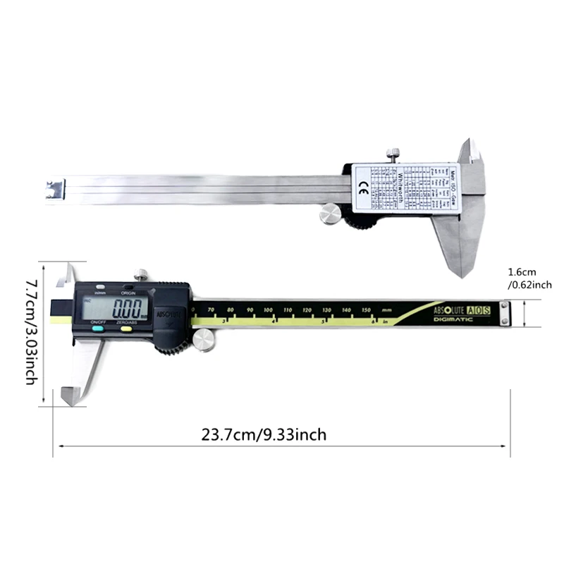 Digital Vernier Caliper 0-150mm/200mm/300mm 6/8/12in LVD ABS absolute Electronic Measuring Stainless Steel Caliper