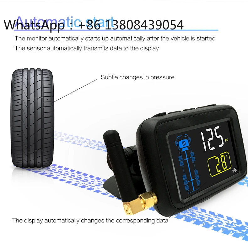 901RV 10 Sensors Tires Rv Semi Truck Trailer Auto Valve Safety Wireless 12V TPMS Gauge Alarm Tire Pressure Monitoring System