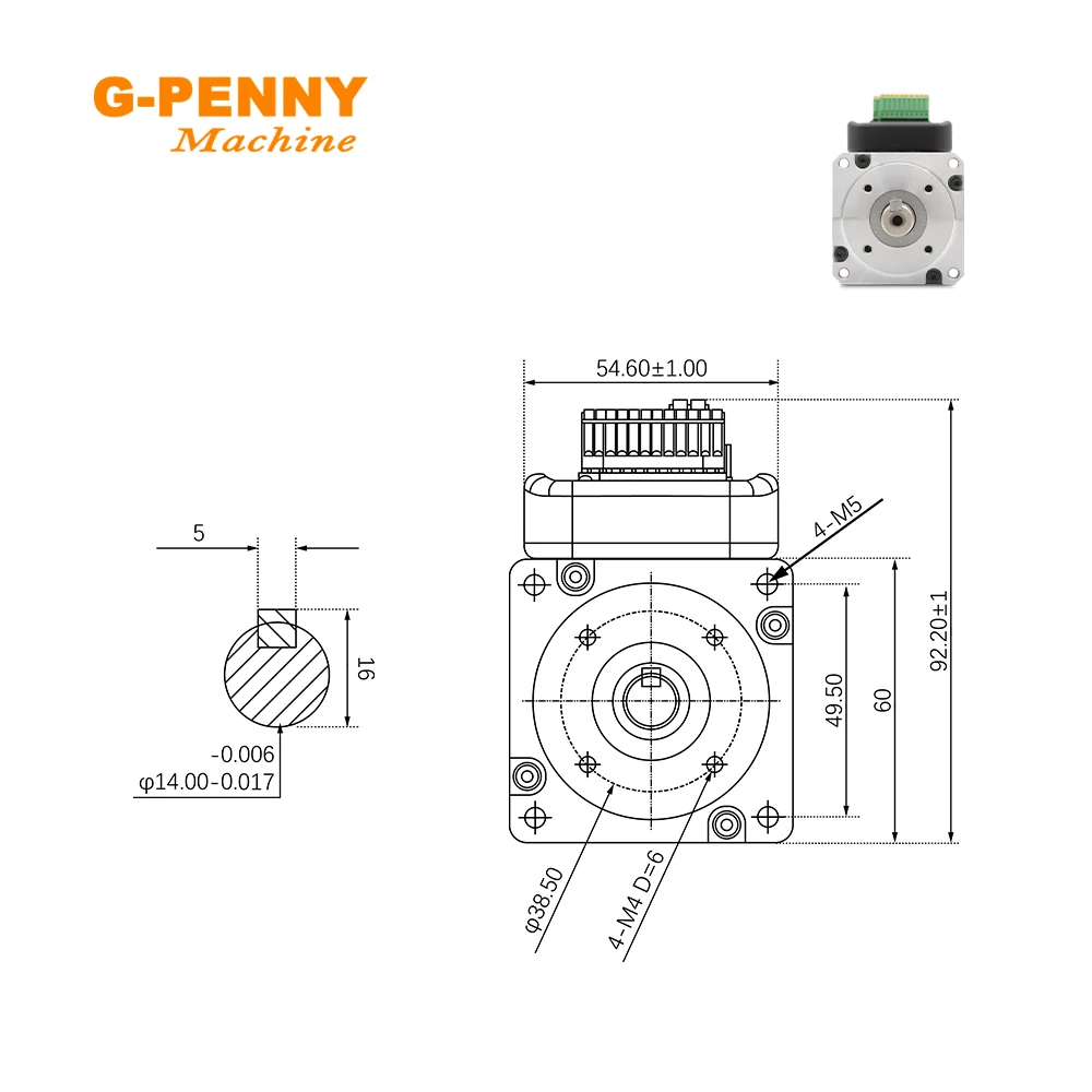 G-Penny 400W JMC 3000rpm الإصدار-6 محرك سيرفو مع سائق 1.27N.m محرك سيرفو صغير وسائق