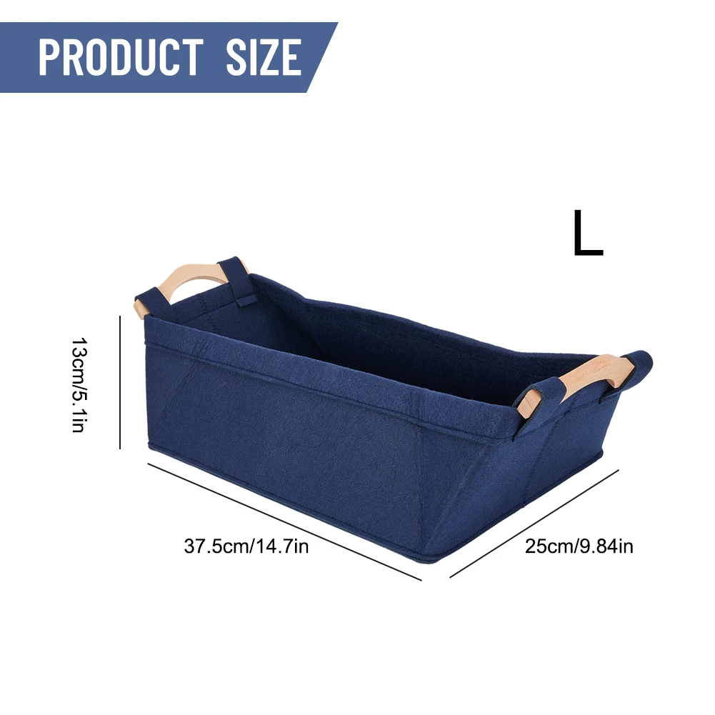 1pc Portable Felt Square Storage Basket Transport Basket Storage Box Felt Square Home Storage Baskets