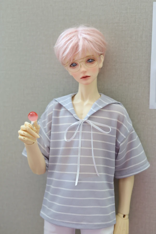 BJD Doll Clothes Shirt Striped Navy Collar Tencel Chiffon T-shirt For 1/3 1/4 BJD SD DD MSD MDD SD17 POPO68 Uncle SSDF Doll