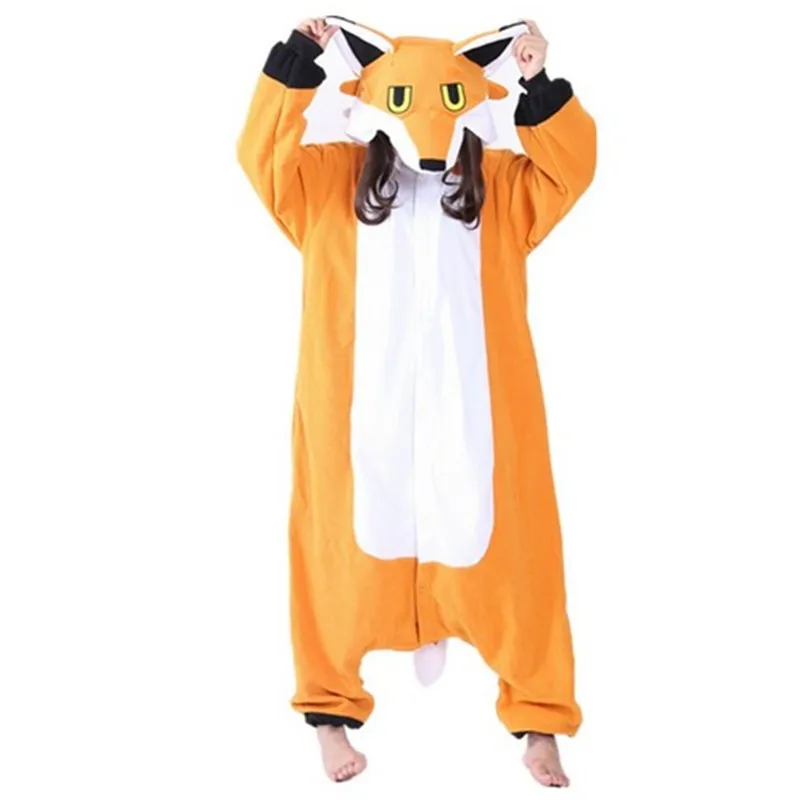 Adults Unisex Animal Fox Onesie Kigurumi Pajamas Cosplay Costume Carnival Festival Halloween Christmas Sleepwear Birthday Gifts