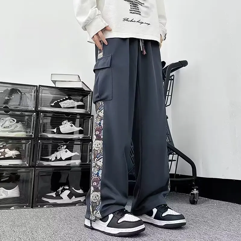 2023, wiosenne jesienne spodnie męskie Hip Hop Fashion Streetwear spodnie do biegania męskie dorywczo odzież męska spodnie dresowe z elastyczną talią męskie