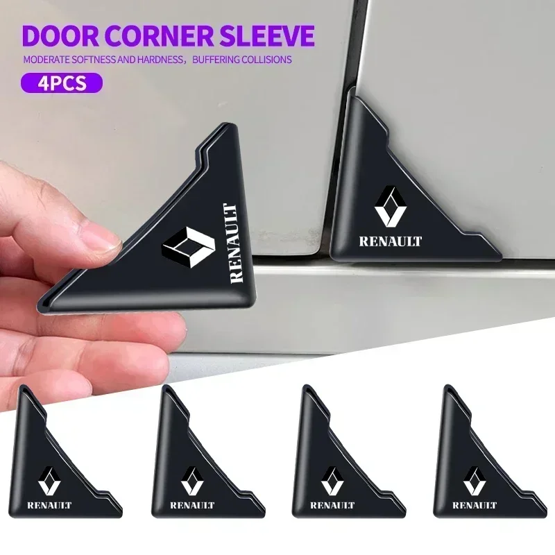 

2 шт., угловая защита двери с логотипом автомобиля для Renault Clio Koleos Megane Espace QM6 Kadjar Captur Scenic Laguna