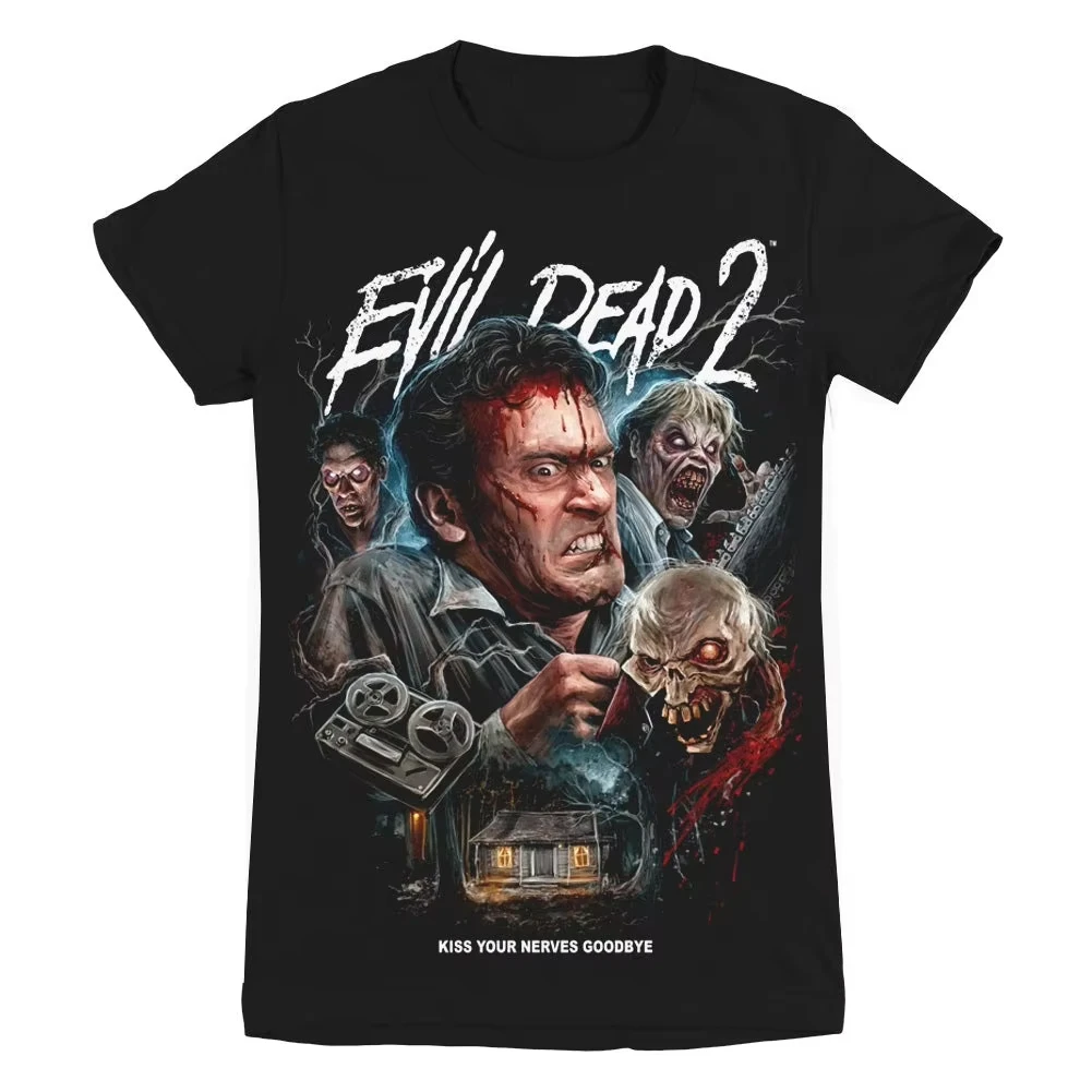 Evil Dead 2 T-Shirt für Herren, Ash Chainsaw Breakout, Horror-Grafik, kurzärmelig, übergroß, Streetwear, locker, übergroß, Unisex, kurz, weich – Detail 4
