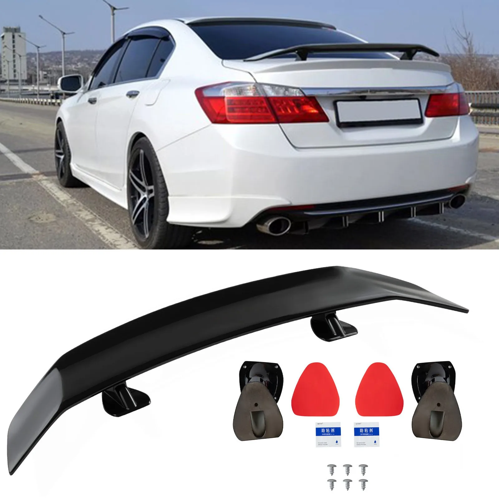 

For Honda Accord Coupe2003-2017 Glossy Black 53" Car Rear Trunk Spoiler Lip Wing