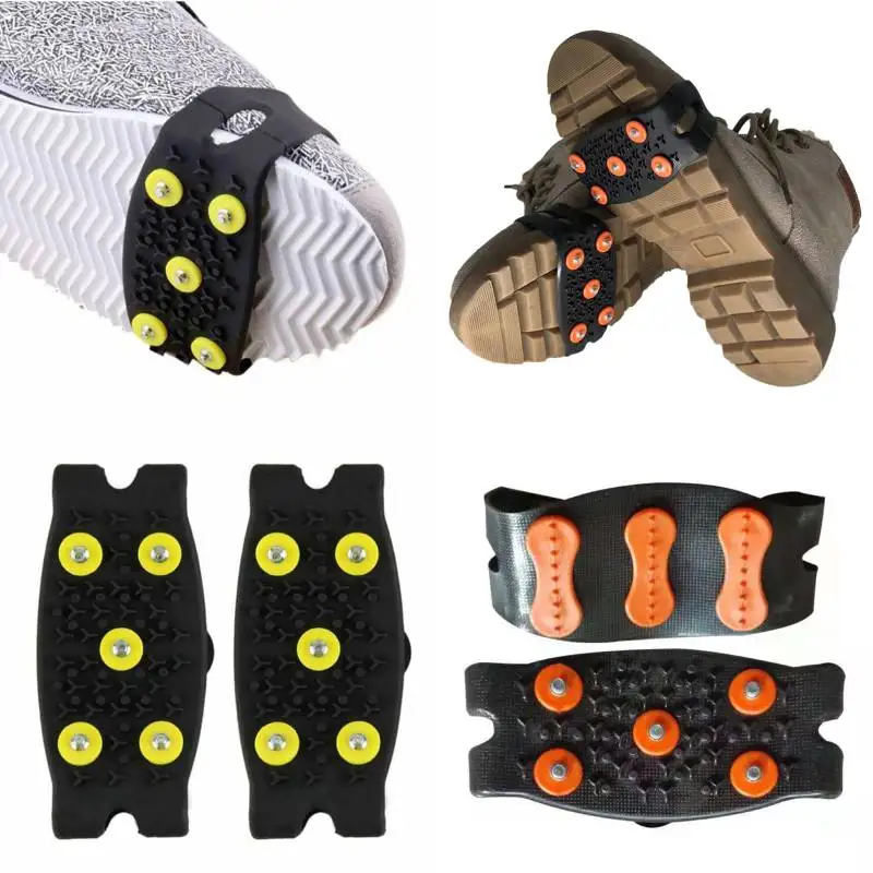 

5-Stud Silicone Climbing Crampons Non-slip Shoe Covers Unisex Outdoor Chain Shoe Spikes For Size: 26-45 Shoe Size Can Be Applied