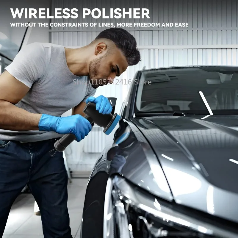 Cordless Electric Car Polisher Waxing Tool Adjustable Speed Wireless Auto Polishing Machine for Vehicle Surface CareandDetailing