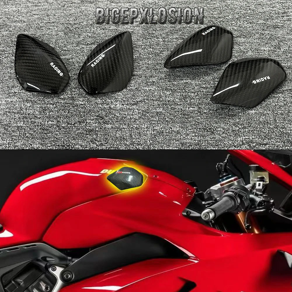 For Ducati Panigale V4 S/R Speciale 2018-2021 & Streetfighter V4-V4S 2020-24 Motorcycle Fuel Tank Carbon Fiber Protective Cover