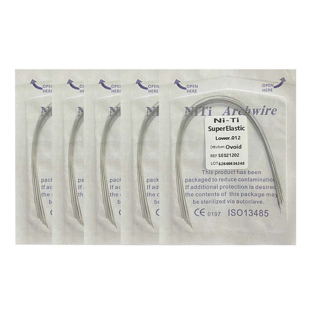 5Pack AG Tandheelkundige Boogdraden Orthodontische Super Elastische NITI Ronde Rechthoekige Boogdraad Onder/Boven 012/014/016/018/020/16x16/16x22