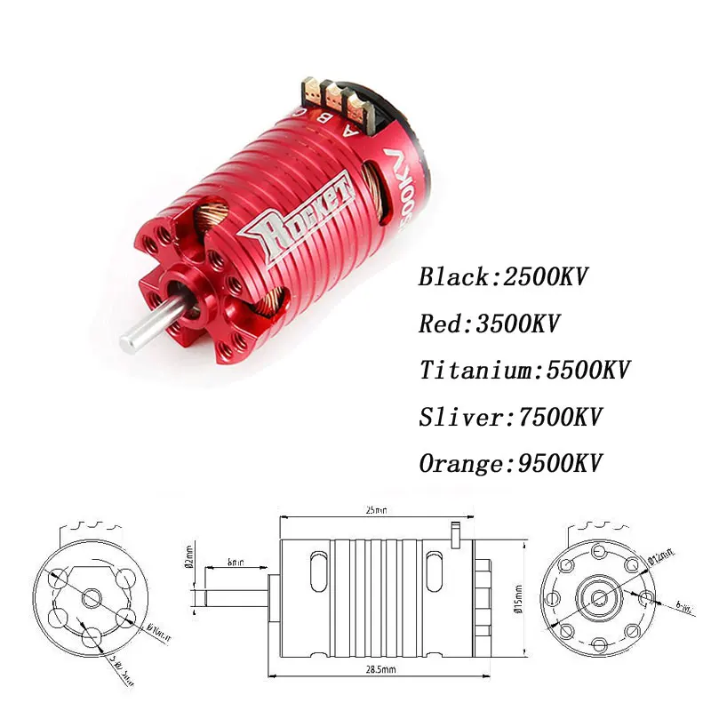 Rocket Mini 1410 2500KV 3500KV 5500KV 7500KV 9500KV Brushless Motor 18A ESC for Kyosho Mr03 Pro Atomic DRZ 1/24 1/28 1/32 RC Car