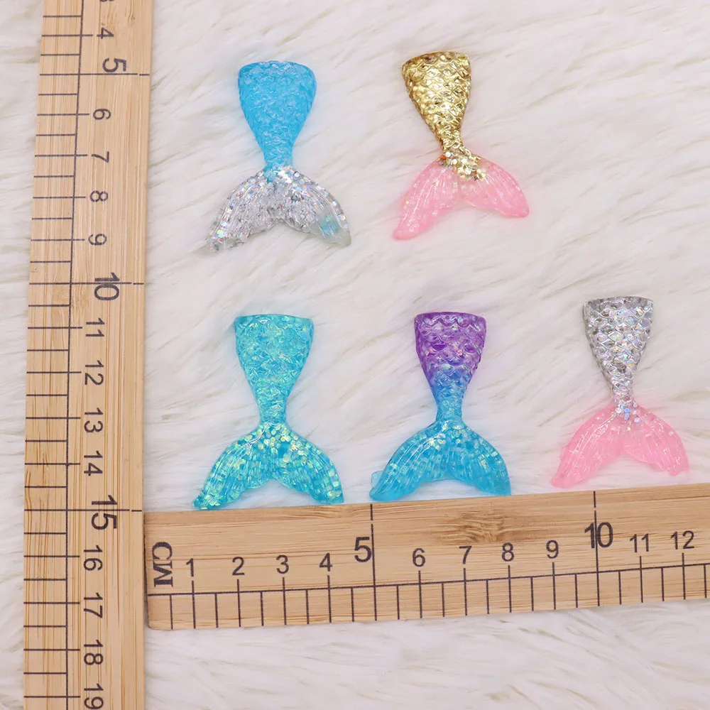 New 1pcs Resin Shoe Charms Sequin Colorful Mermaid Tail Buckle Clog Fit Wristbands Garden Shoes Button Decorations Xmas Gift