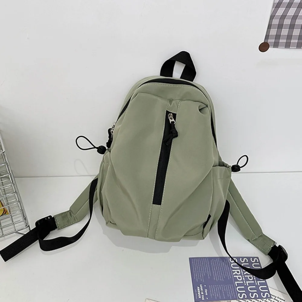 

Новый простой рюкзак большой емкости, водонепроницаемая однотонная студенческая сумка, легкий походный рюкзак на молнии на открытом воздухе