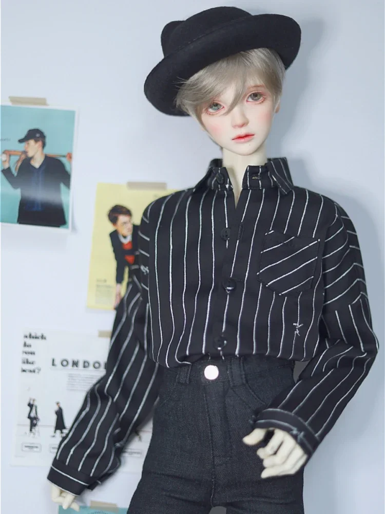 G10-217   1/4 1/3 Uncle SSDF POPO68 SD 10 BJD MSD doll baby clothes Black striped satin bat shirt  1 pcs