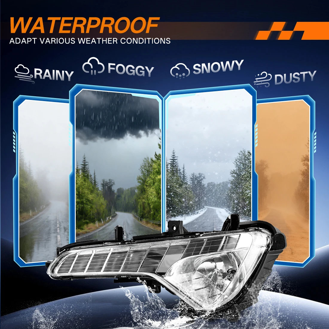 

Противотуманные фары для Kia Sportage 3 2010-2013, галогенные, с ДХО (дневными ходовыми огнями), передние, 12В