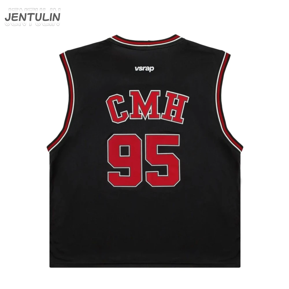 Harajuku Oversized Streetwear Men\'s Clothing Basketball Jersey SC95 Graphic Print Tank Top Hip Hop sleeveless Tops Goth Y2K Vest