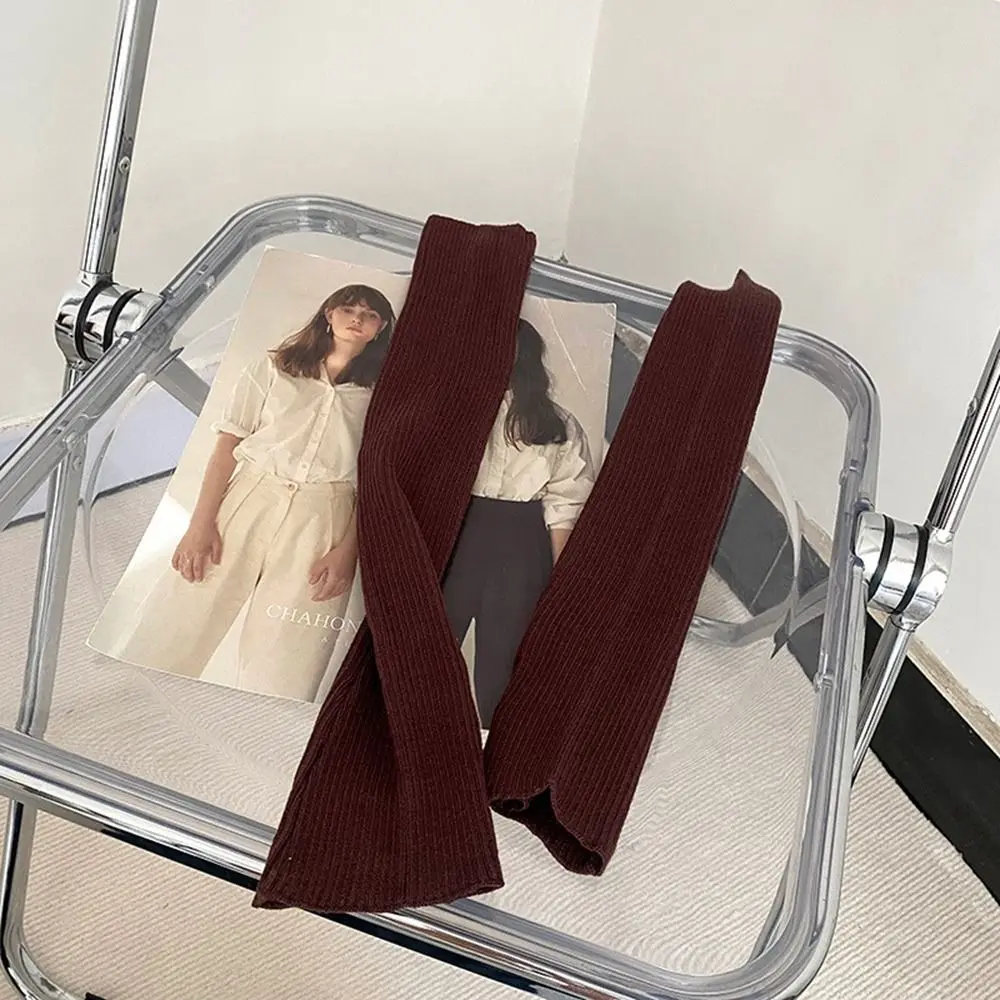 

Fingerless Gloves Half Finger Winter Gloves Solid Color Wool Sleeve Cuff Knitted Arm Warmers Female Arm Warmers Long Gloves