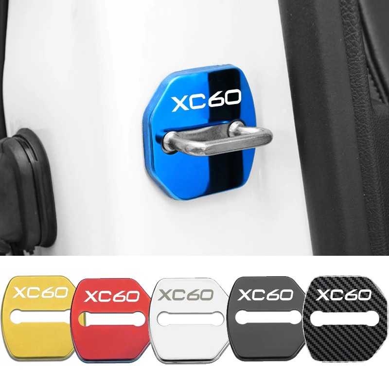 

4PCS Stainless Steel Car Door Lock Cover Protect Buckle Cover Anti Rust Accessories for Volvo XC60 Emblem 2015-2017 Car Styling