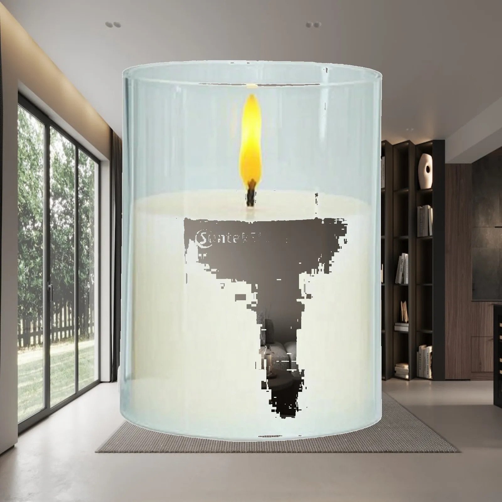 Flameless Cylindrical Acrylic Electronic Candle with Warm LED Light for Home Decor and Cozy Bedroom Atmosphere