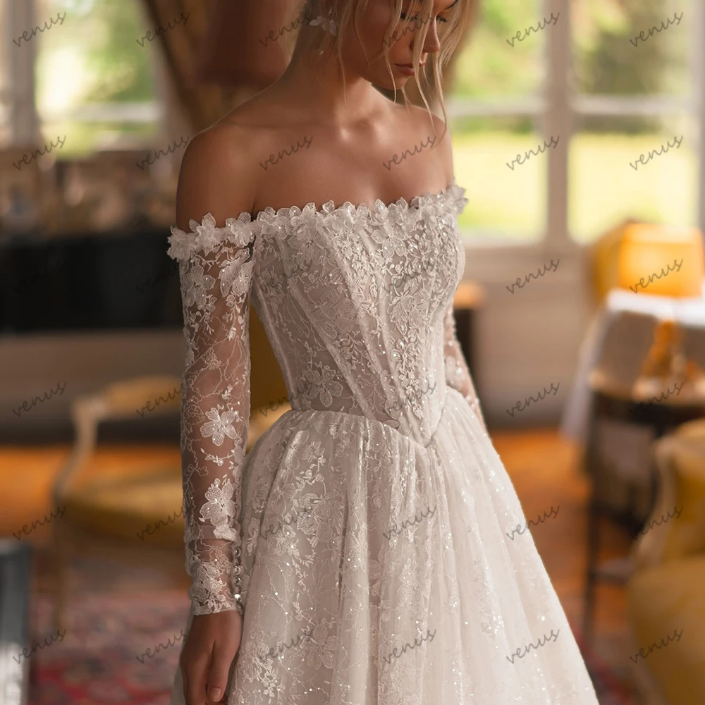 

Exquisite Wedding Dresses A Line Bridal Gowns Lace Appliques Off The Shoulder Backless Robes Vestidos De Novia Customized 2025