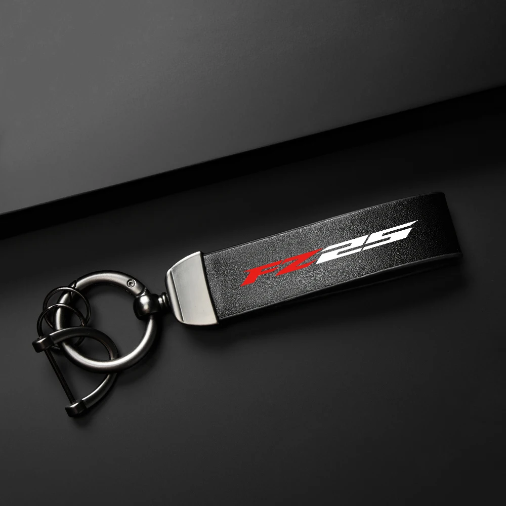 For YAMAHA FZ-25 FZ25 FZ 25 2019 2020 Carbon Leather Keyring Motorcycle Keychain High-Grade leather Keychain Holder Keyring