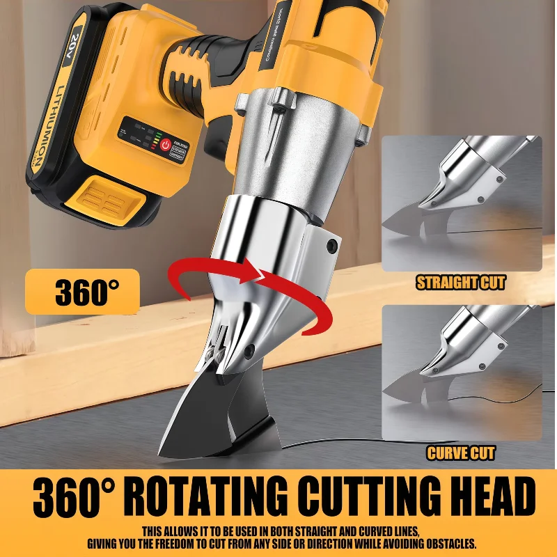 Dewalt ブラシレス電動はさみ 18Vバッテリー対応 500W コードレス 鉄板はさみ 電動金属切断工具