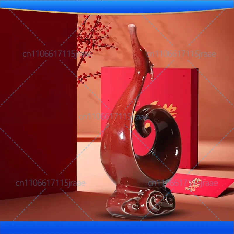 

Фарфоровый дракон из керамики джунь, ручная работа, украшение из фарфора джунь