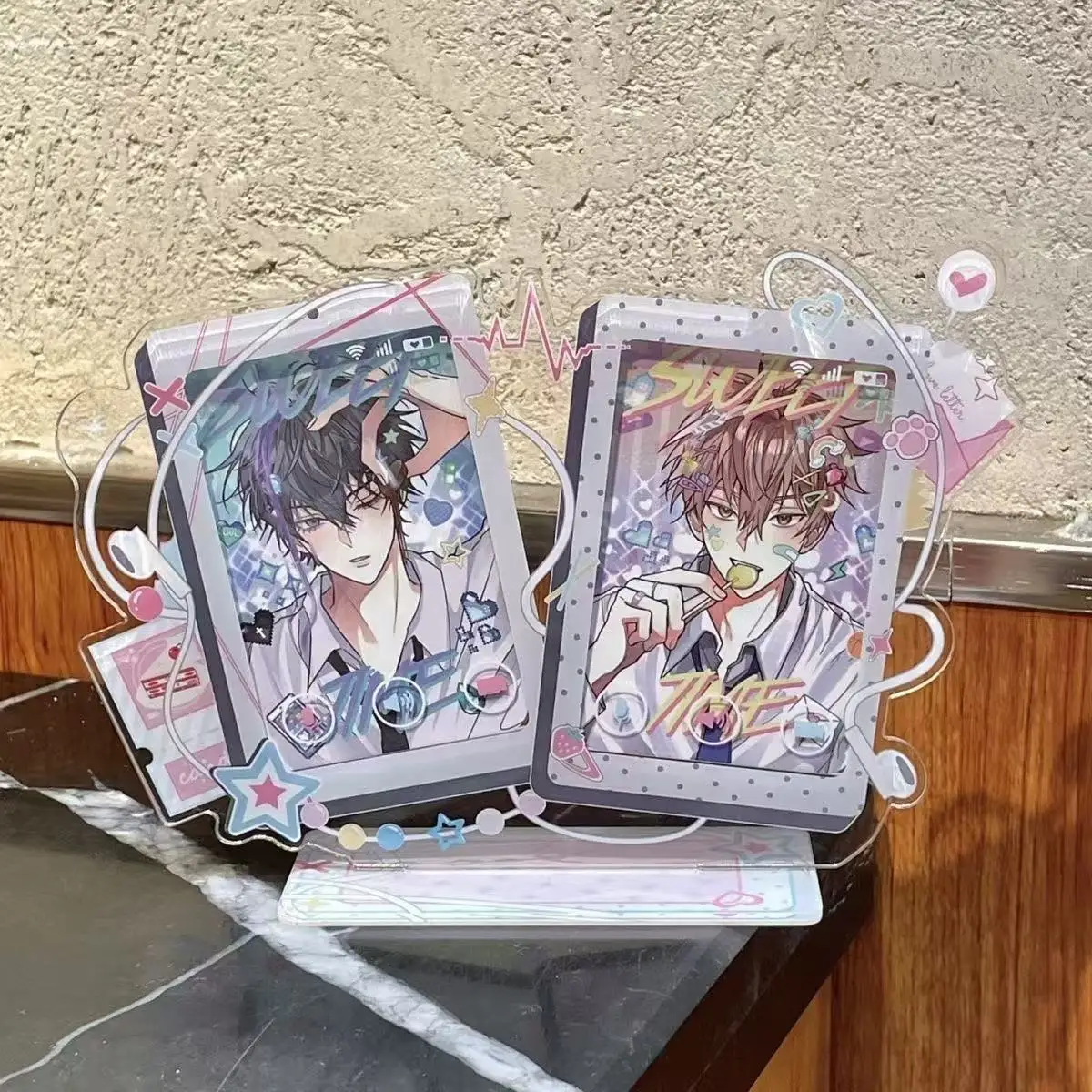 New Sweet Matching Double-slot Acrylic Stand Gumei 3-inch Mini Card Storage Display Rack DIY Gift Ornament Decoration Cute Gift