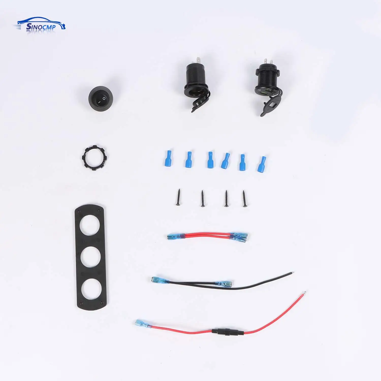 

12V Cigarette Lighter Socket 3 In 1 Waterproof Car Dual QC3.0 USB Outlet Panel for RV Marine Boat Power Socket Charger Socket