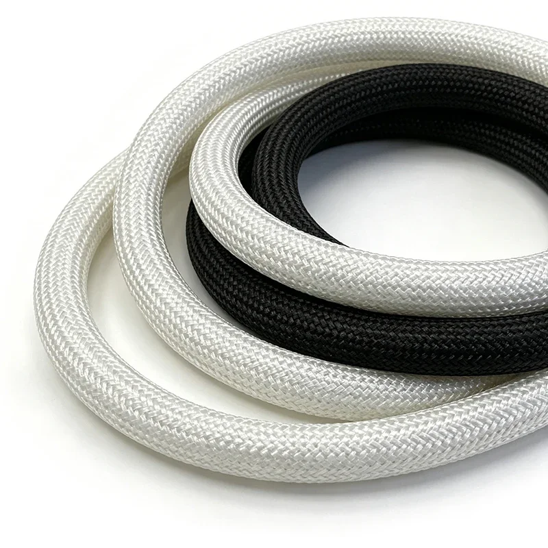 Black/White Fiberglass Braided Sleeve 600 Deg.C High temperature flame retardant For ofelectric heating devices lightingfixtures