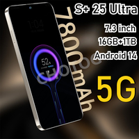 New Global Version S+ 25 Ultra Original 7.3HD Mobile Phones 4G 5G Dual Sim Card Cell Phone Android Smartphone 7800mAh Cellphone