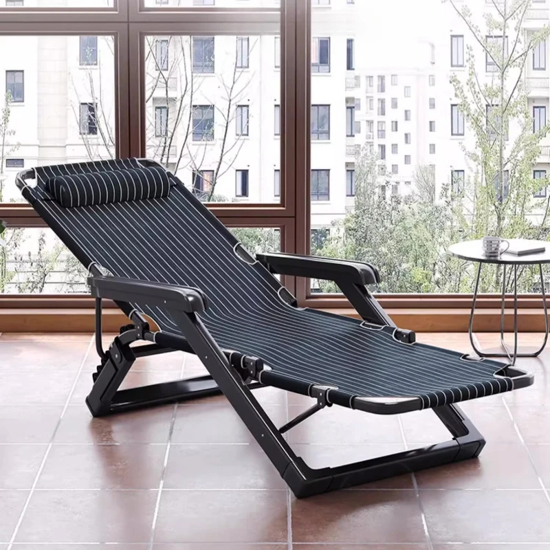 Reclining Lounge Chair with Cooling Mesh - Foldable Nap Chair for Office/Home Adjustable Space Saving Sleeper Ottoman Included
