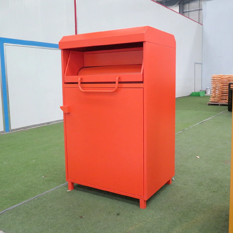 

For Big Size Clothing Donation Bins Safety Heavy Metal Clothing Donation Bins