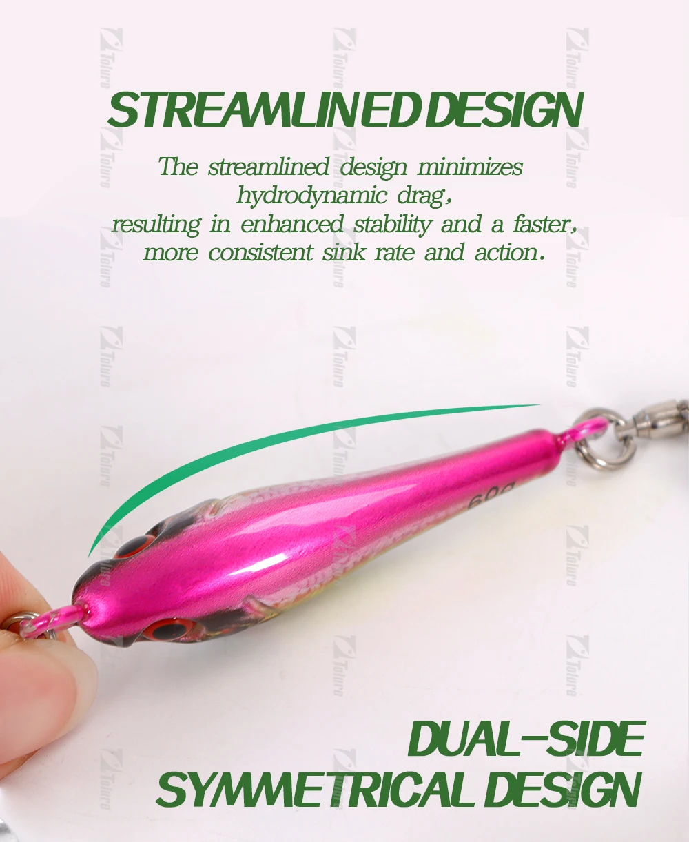 TOLU Neue 40g 60g 80g Schnell Sinkende Hartmetall Jigs Japan Laser Haut Thunfisch Angeln Jig locken Salzwasser Mit Spule Haken – Detail 8