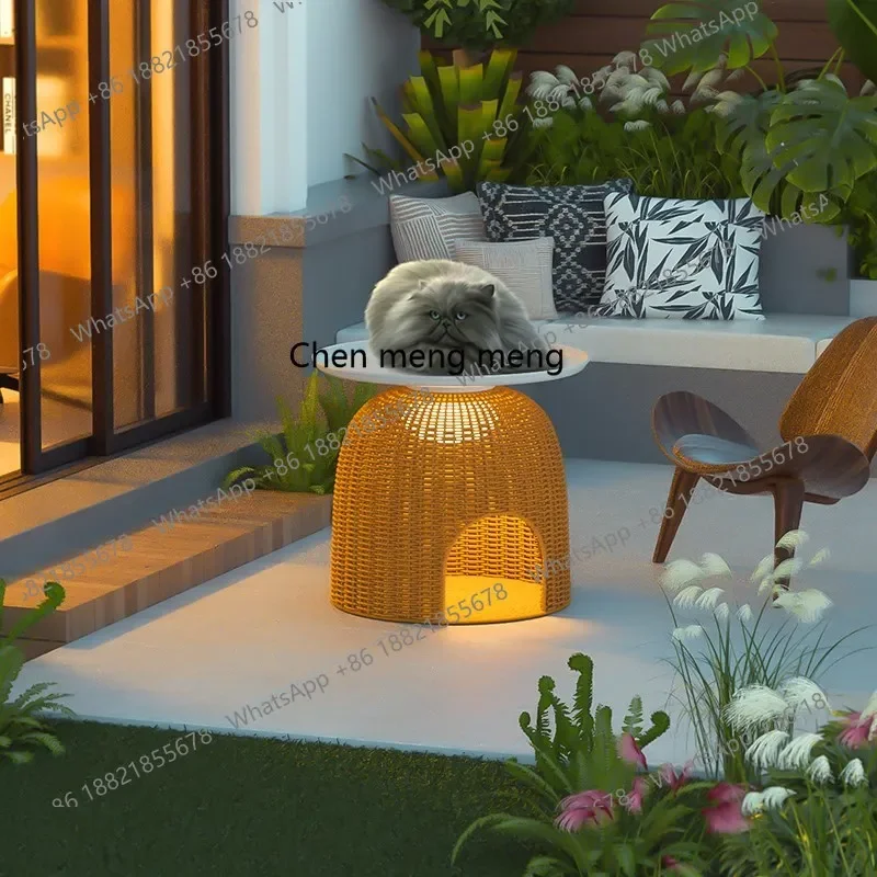 Outdoor courtyard waterproof cat nest lamp villa floor lamp household table W sub lamp garden terrace